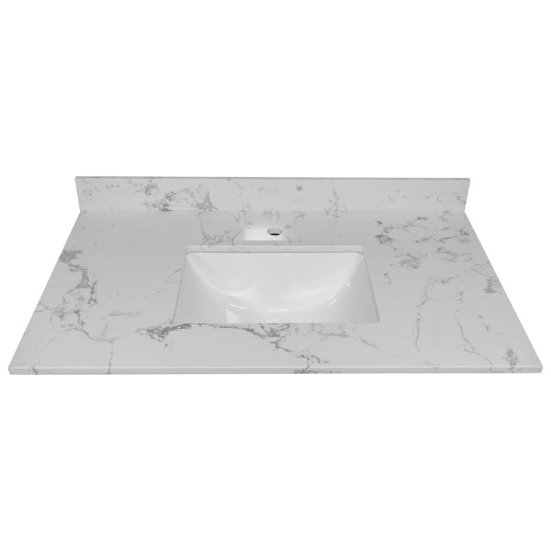 Lavabo encastré rectangulaire en céramique, Simple