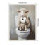 Mignon mouton tenant un rouleau de papier toilette, art de la salle de bain par The Creative Bunch Studio, reproduction d'art sur toile encadrée