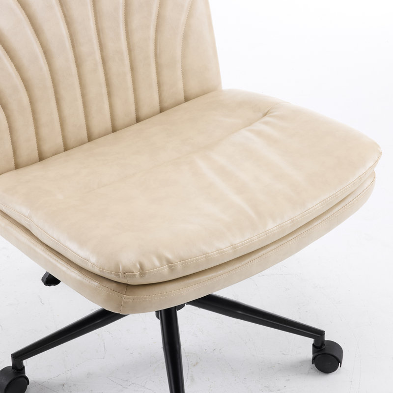 Chaise de bureau l 25,2 po, Ivoire ivoire