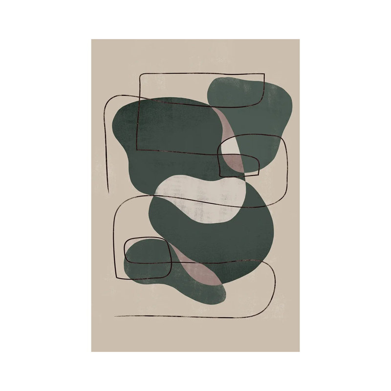 Abstract Moss Geometric I by Helo Moraes - Gallery-Wrapped Canvas Giclée on Canvas, Wrapped Canvas, 20.32 cm H x 30.48 cm W