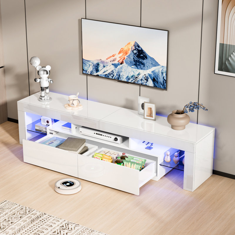 Meuble audio-vidéo Nakesia, Blanc, 66.93"