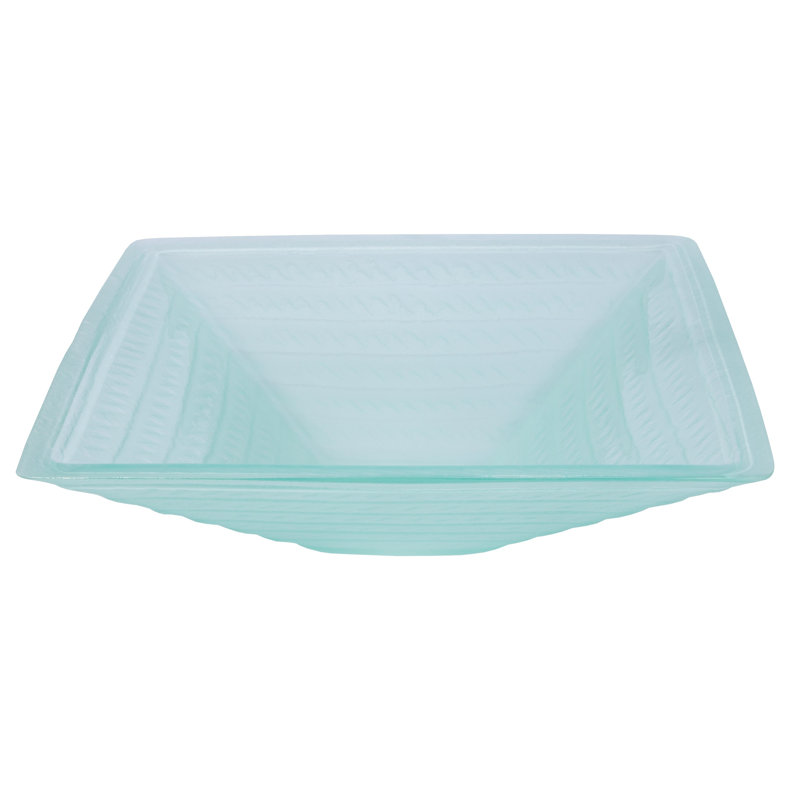Lavabo de salle de bain vasque carré en verre trempé transparent