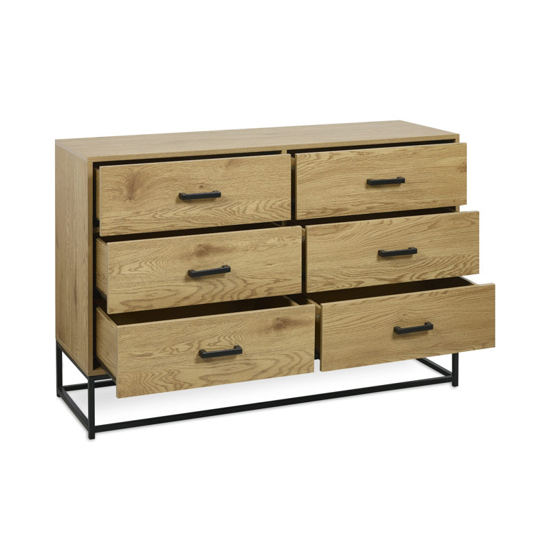 Bobie Light Oak Effect 6 Drawer Chest