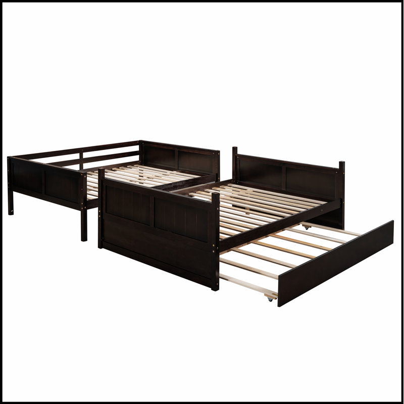 Lit superposé avec lit gigogne, structure en pin durable et conception polyvalente pour une utilisation maximale de l'espace.