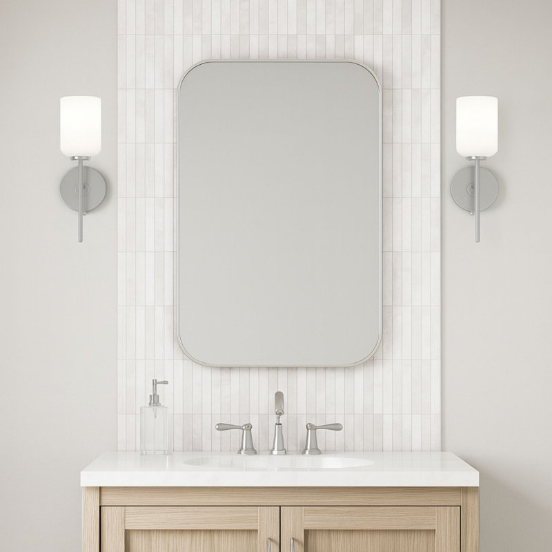Parkmont Plug & Play 1-Light Wall Sconce in Transitional and Modern Style-14 Inches Tall and 5 Inches Wide, Brushed Nickel