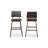 Goggins Dublin Light Gray Fabric Upholstered And Walnut-Finished Wood Bar Stool Set Of 2-647719364