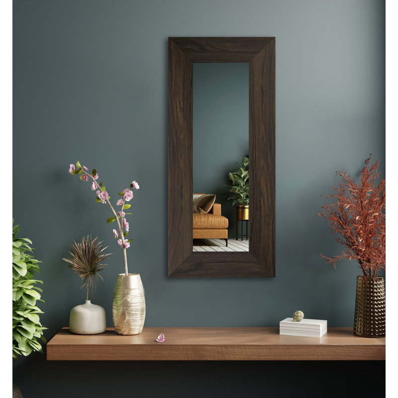 Miroir mural Dhar, 10 po x 27 po, Noyer noir