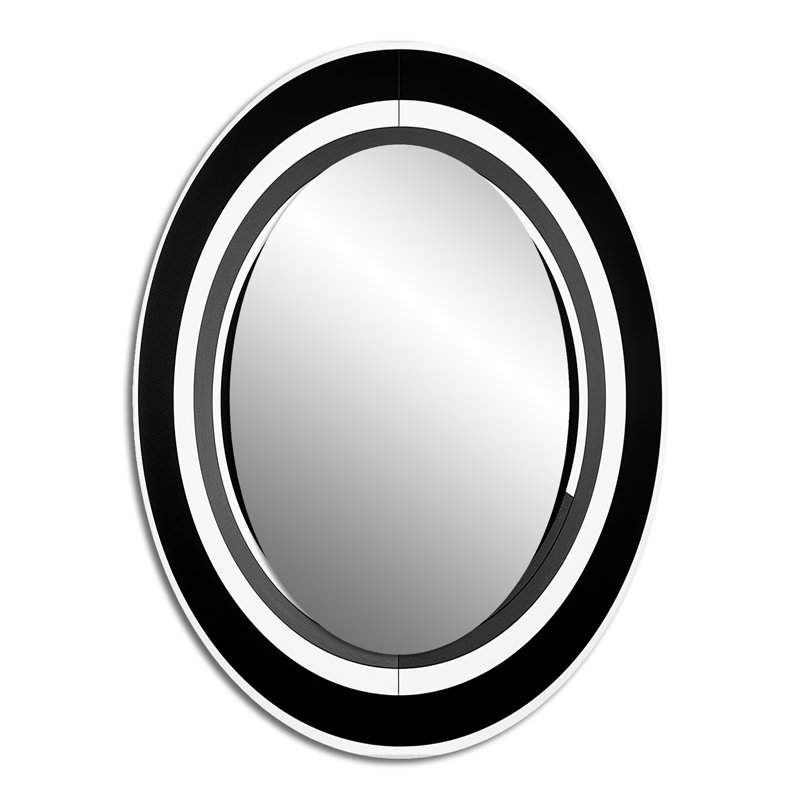 Miroir mural moderne noir et blanc Bauhaus, 40 po x 30 po