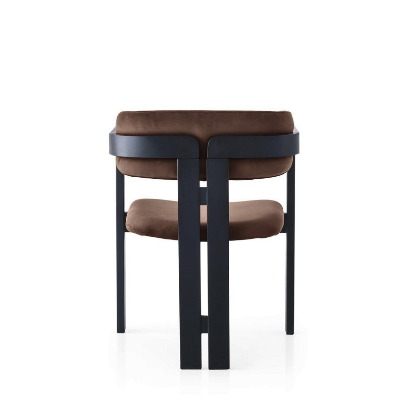 Modern Velvet Fabric Chair, Black & Brown, 22.5 x 29.9 x 19.3 inches | Sturdy 100% Wood Frame, Plywood Seat & Back, Supports up to 408 lbs | Stylish & Comfortable Design for Home or Office Use