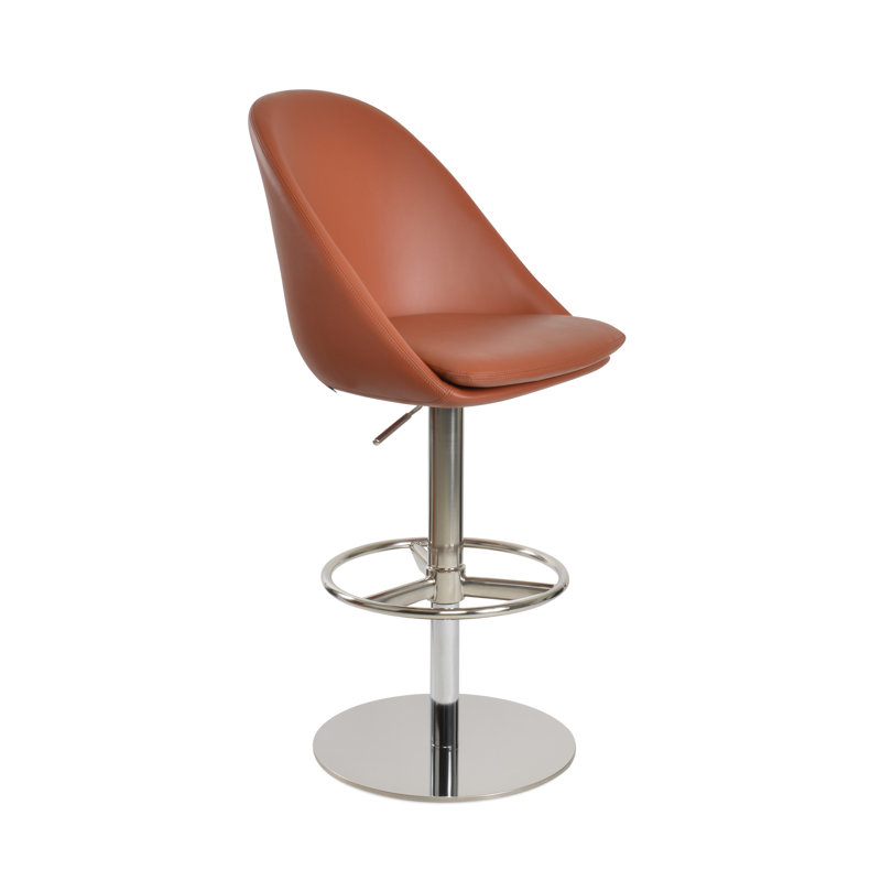 Tabouret Avanos, Caramel, Acier inoxydable poli