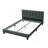 Modern 1Pc California King Size Bed Charcoal Polyfiber Tufted Headboard Platform Bedframe Bedroom Furniture