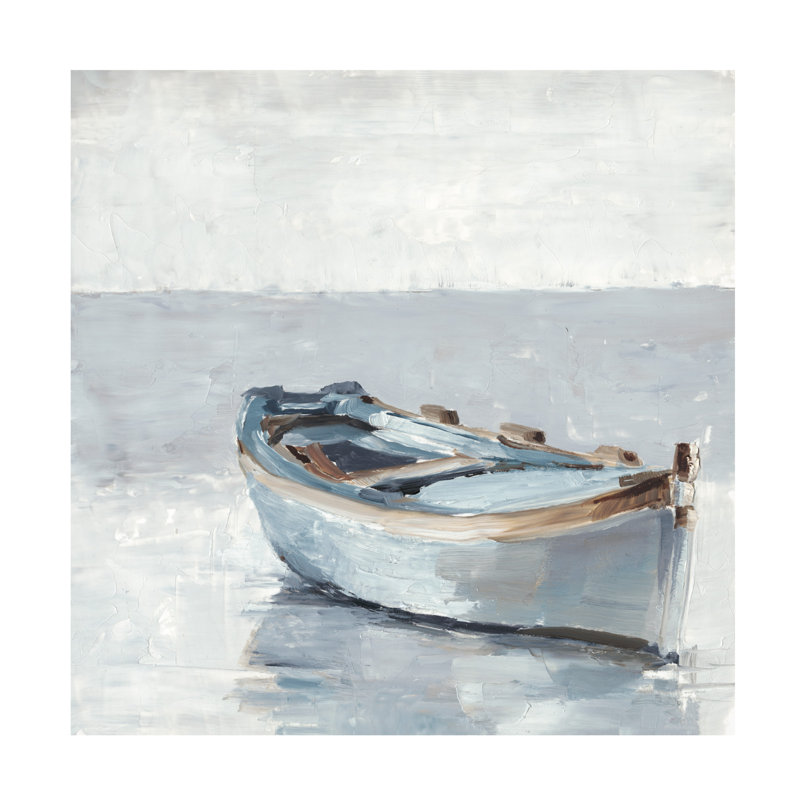 Reflected Horizon I Light Blue and White Canvas Art