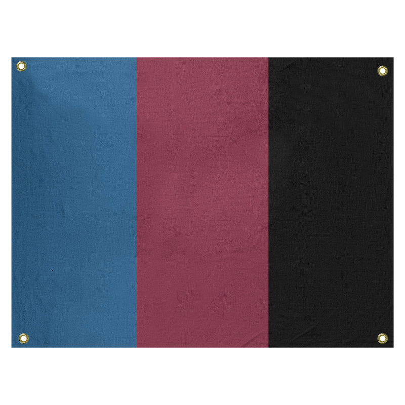 Tapisserie de polyester Colorado, Bleu / bourgogne / noir, H 50 po x l 59 po x P 1 po