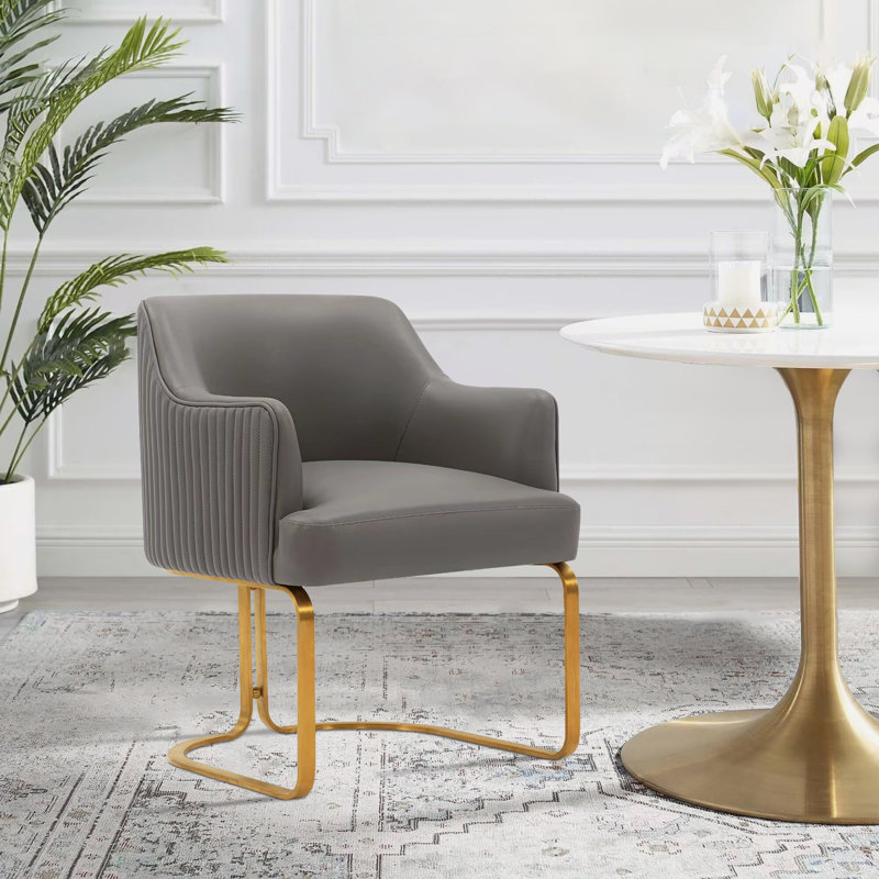 Chaise d'appoint de salle à manger rembourrée Raya, Taupe
