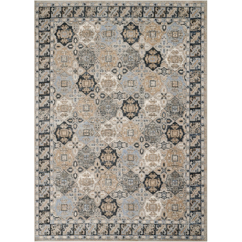 Taslin Rug, Vintage/Neutral Tone, Rectangle 9' x 12'