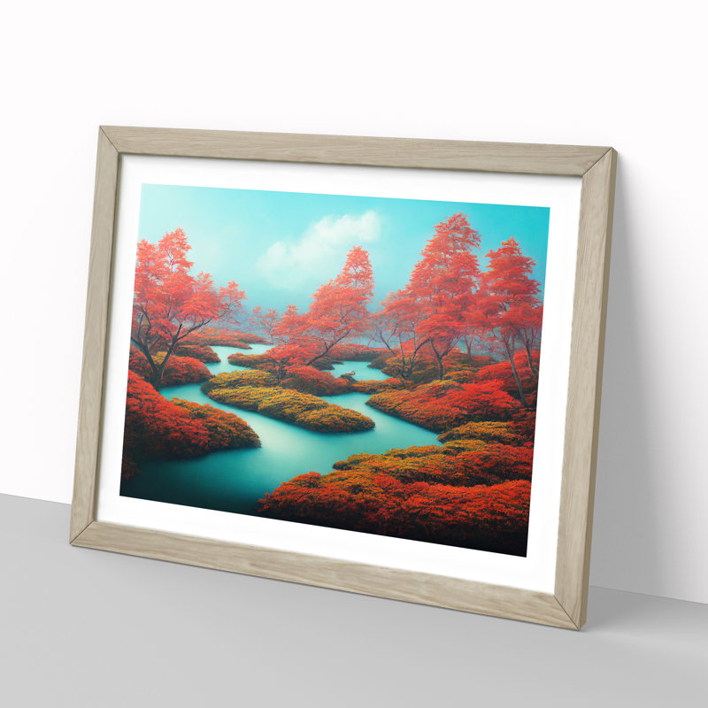Ethereal Forest - Framed Print, 34cm H x 46cm W x 2cm D, Oak