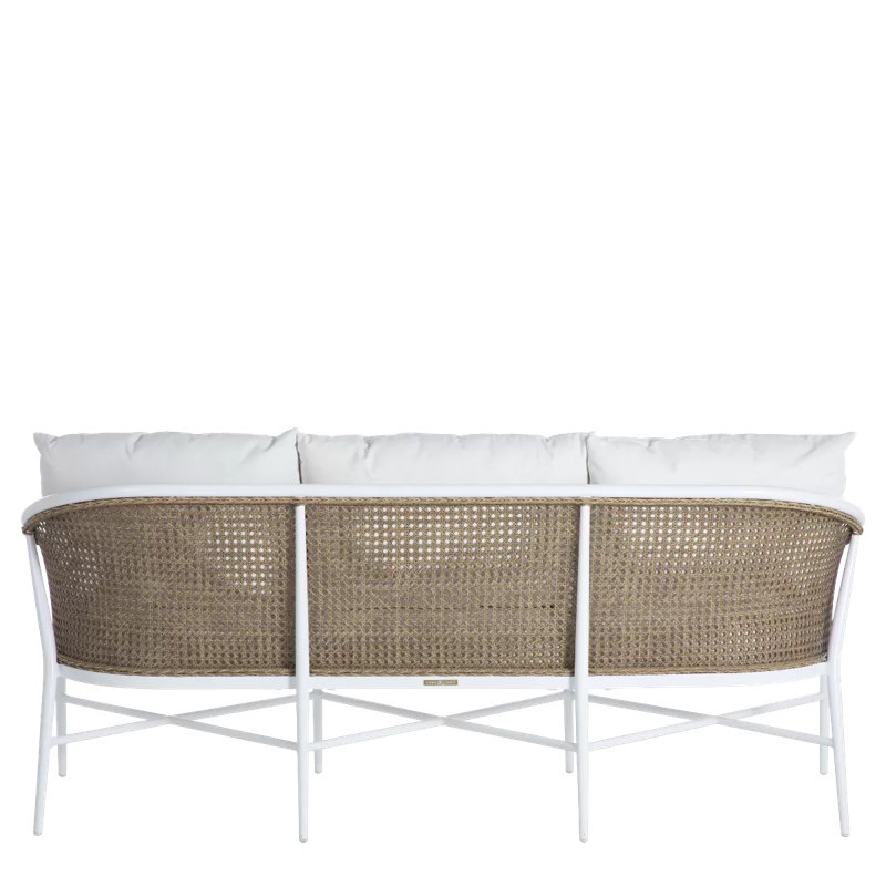 Havana Euro Sofa In Linen Fabric With No Welt, Dove White