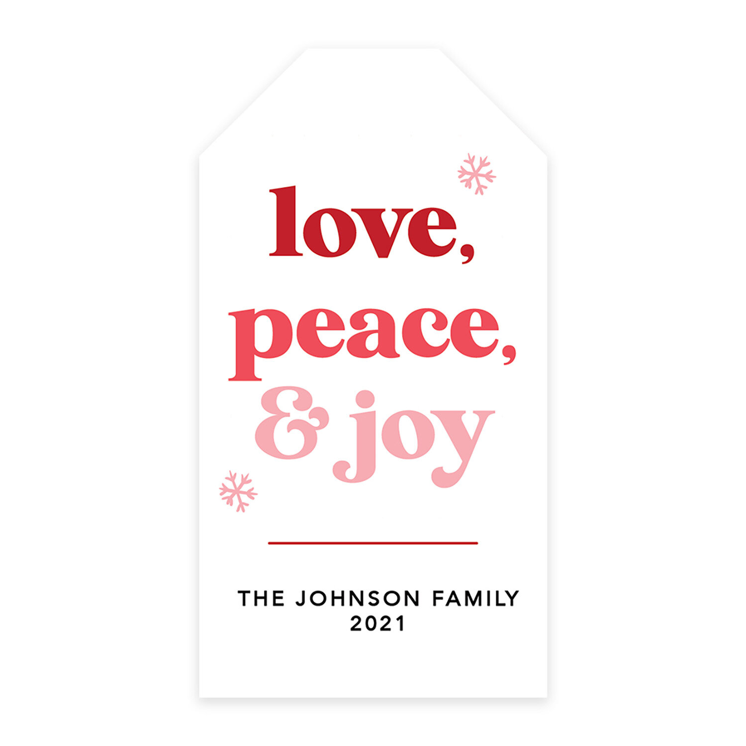 Custom Self Adhesive Classic Love, Peace, and Joy Sticker Paper Christmas  Name Labels Craft Supplies