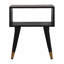 Table de chevet Mid-Century ouverte en bois massif