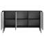 Three-Door Fluted Chest of Drawers Black with Legs-1210104833