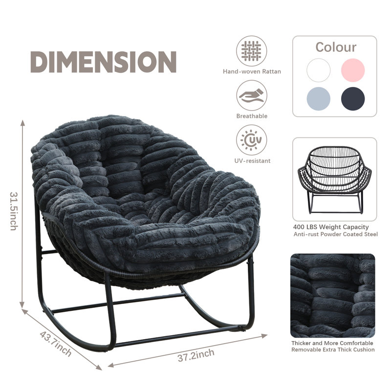 Chaise Rockong, Gris foncé