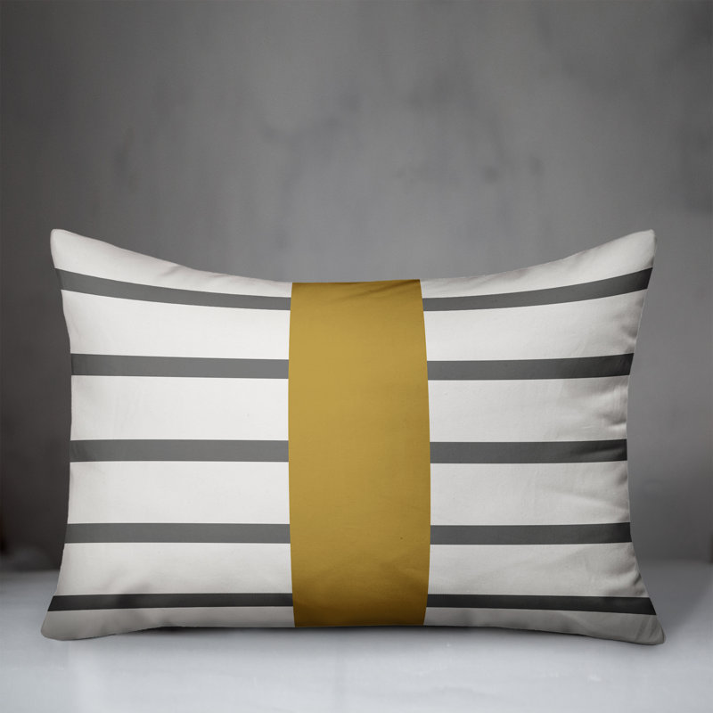 Abstract Outdoor Throw Pillow, Yellow