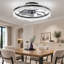 Ventilateur de plafond moderne avec lumières DEL orientables vers le haut et vers le bas à intensité variable avec télécommande-2041388962