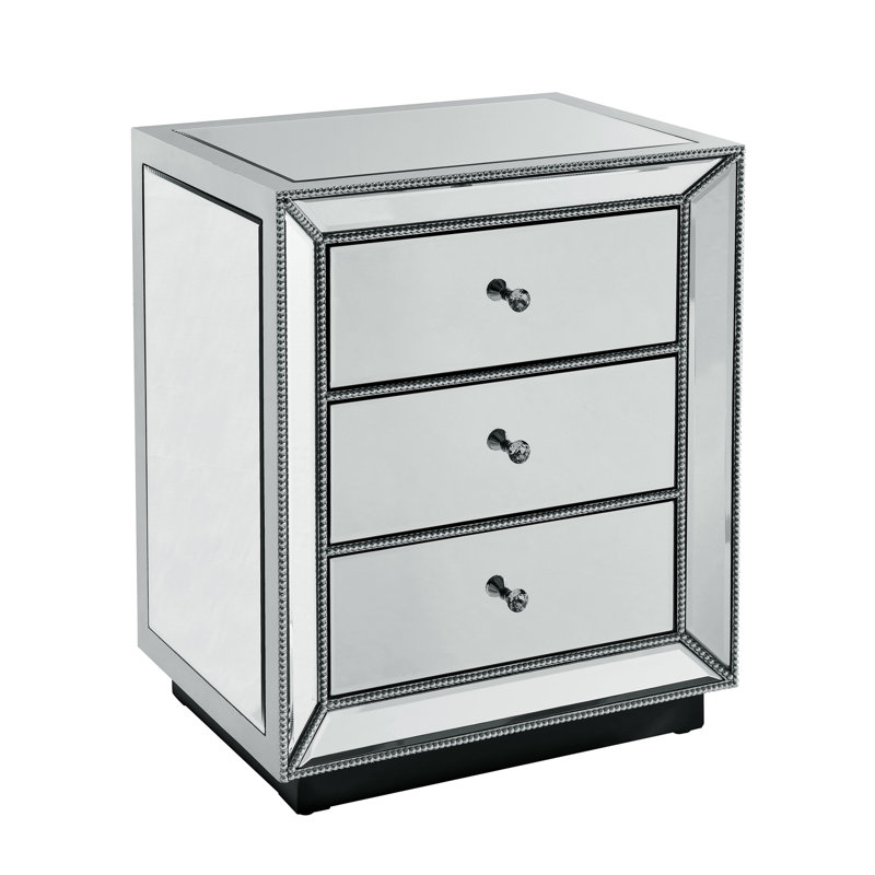 Damiyan 22'' W Glass Nightstand