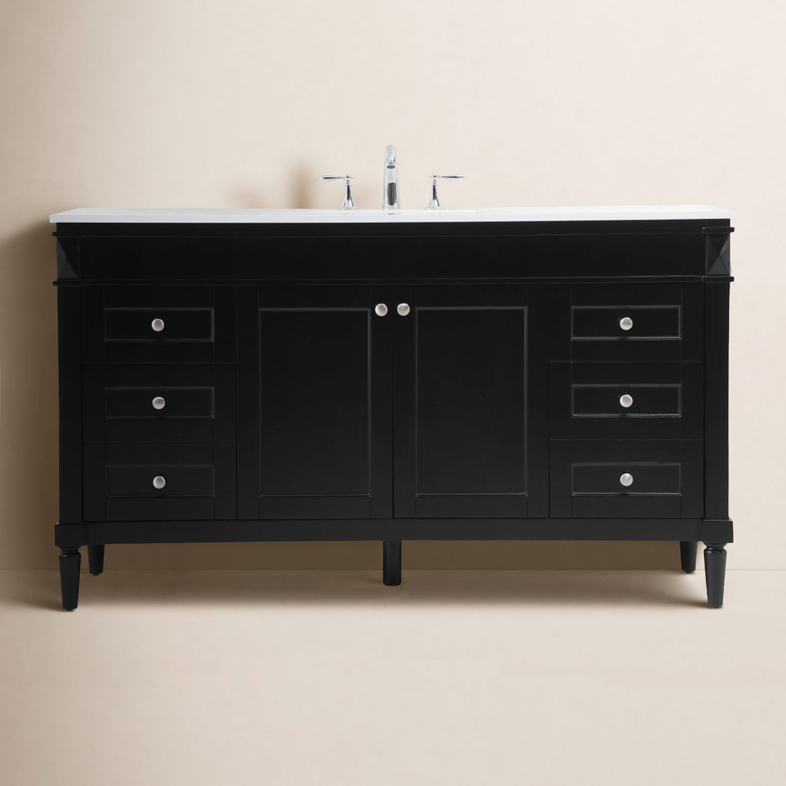 Readington 60'' Single Bathroom Vanity, Black