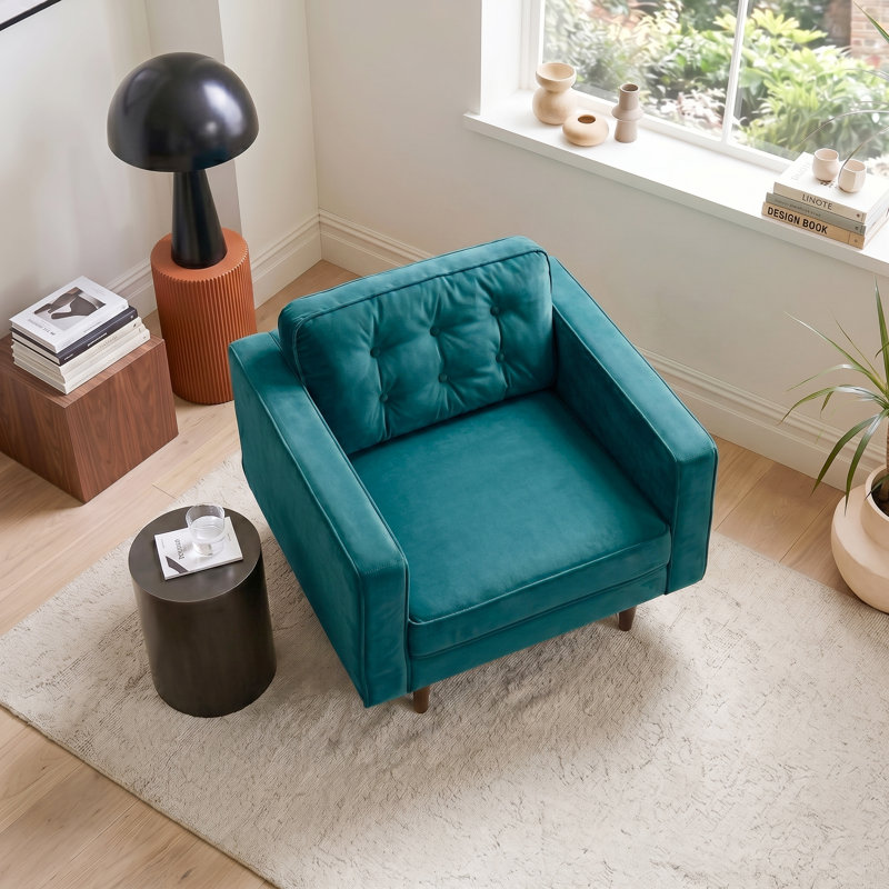 Ney 95.76Cm Wide Tufted Armchair, Teal