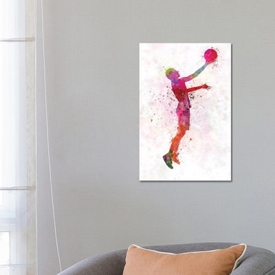 «Young Man Basketball Player I» par Paul Rommer, impression sur toile tendue