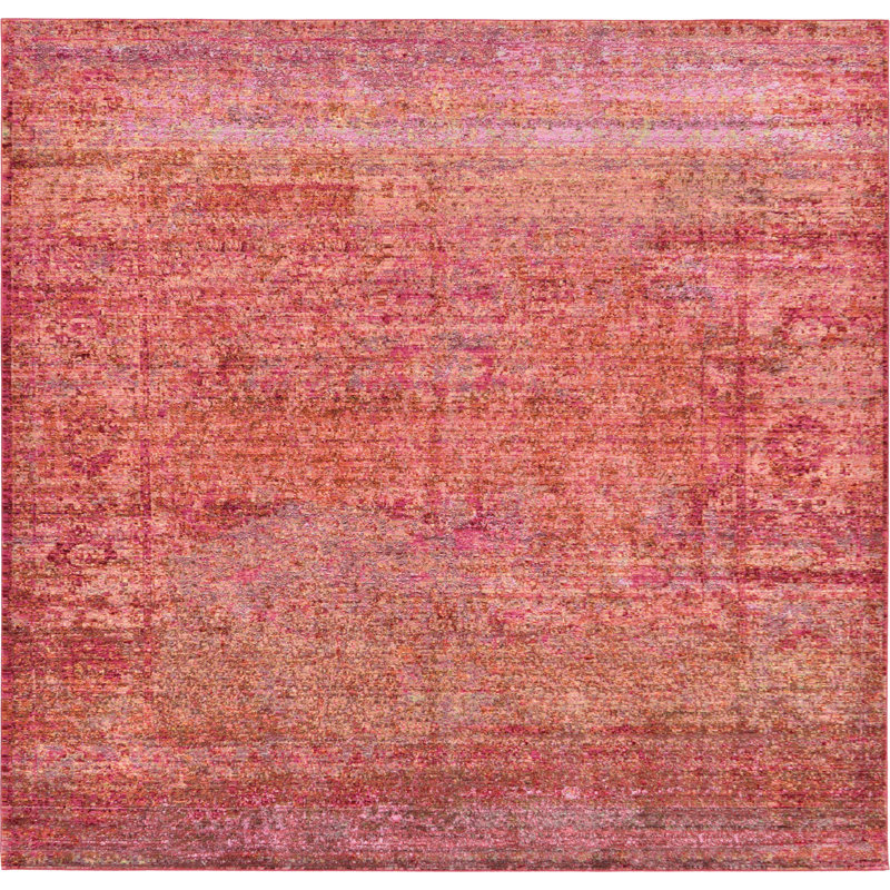 Tapis multicolore à motif abstrait Glasser, Carré 8 pi
