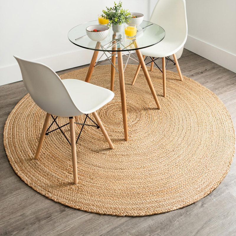 Tapis chindi tressés à la main Meador, Rond 10 pi