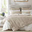 De literie en coton pour lit double / grand lit, courtepointe brodée taupe, toutes saisons