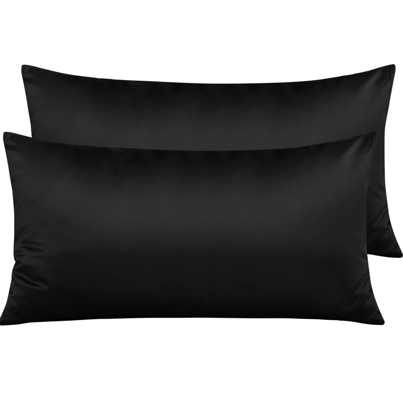 Hot-selling trendy comfortable double-color pillowcase with sealed closure for single-person pillow., Black