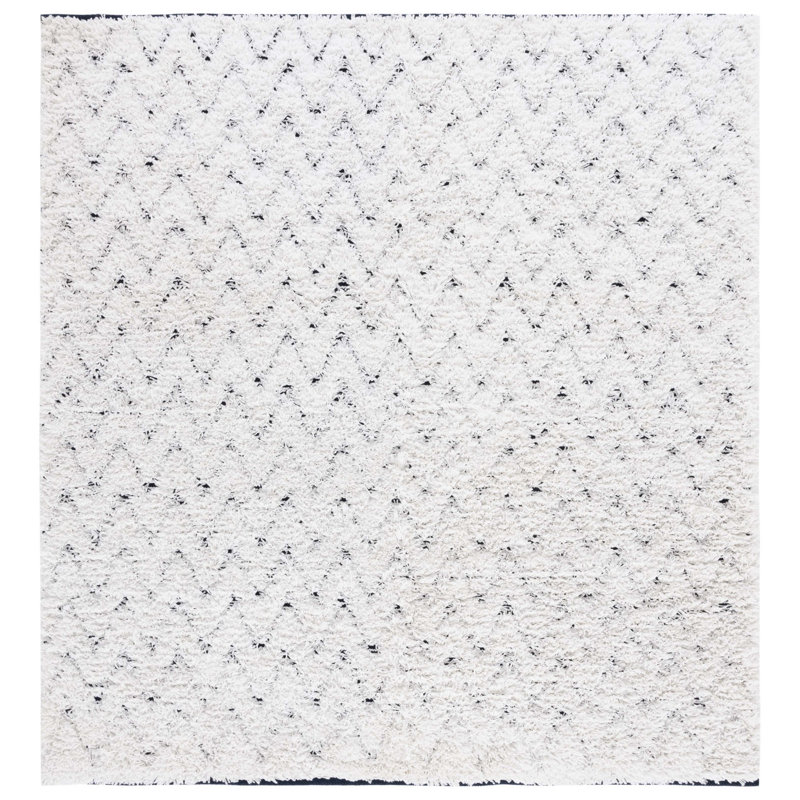 Tapis ivoire / bleu marine Deuk 326, Carré 6 pi