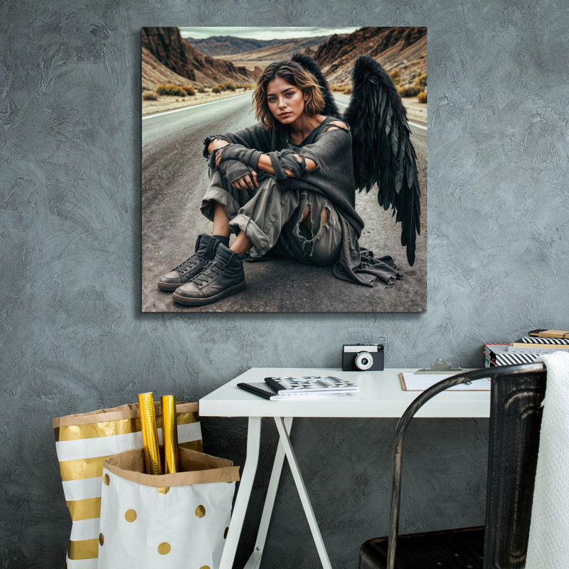  «Road Angel» par Rey Klimt, art mural sur toile, 26 po x 26 po, H 26 po x l 26 po