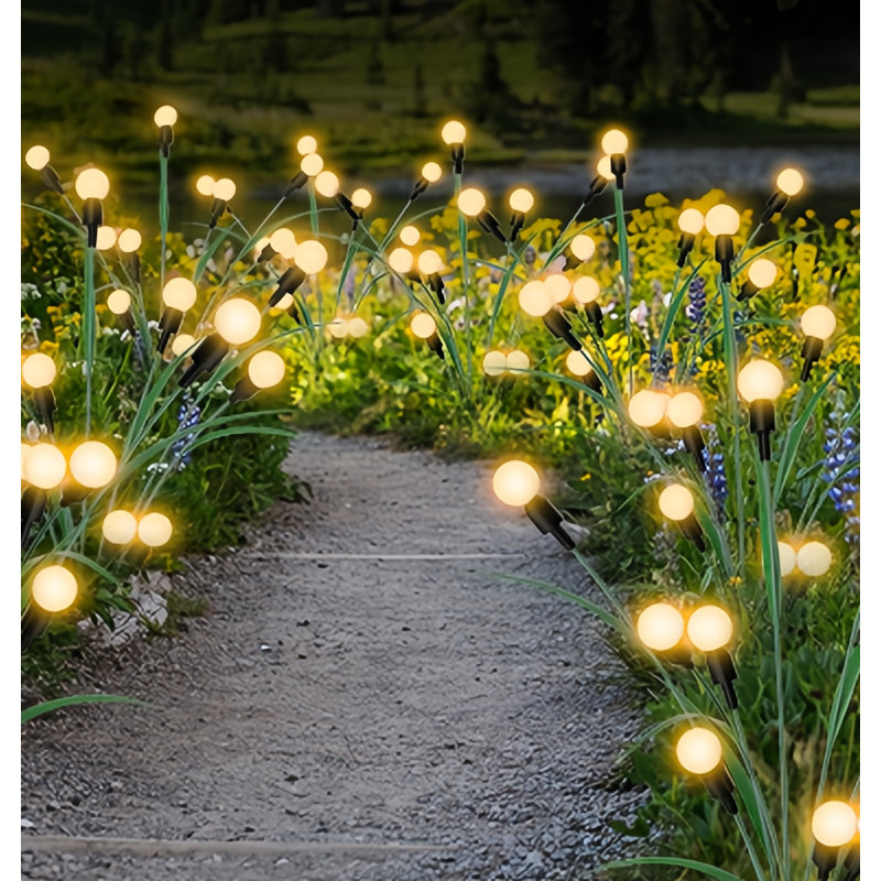 Solar Garden Lights, Firefly Lights Outdoor Waterproof, 8LED Solar Firefly Lights , Solar Outdoor Lights, Wind-Swaying Effect for Yard, Patio & Landscape（Set of 2 ）