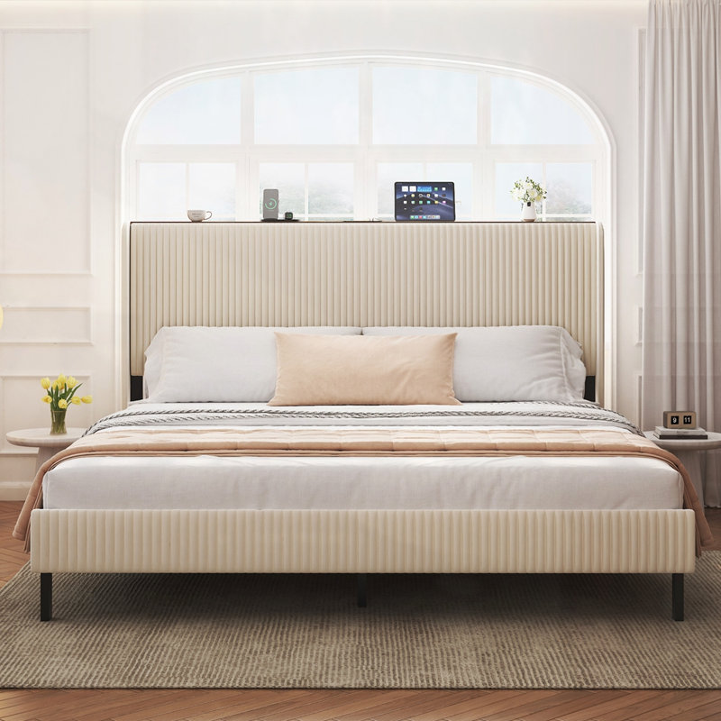Upholstered Bed Frame, King