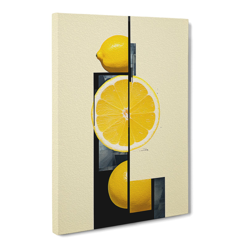 Sliced Lemon Constructivism No.2 - Wrapped Canvas, 76cm H x 50cm W x 3cm D