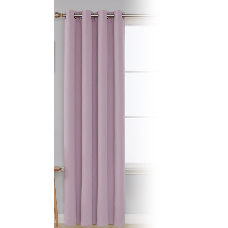 Blackout Curtain Single Panel, Width 117 x Drop 138 cm, Pink Lavender