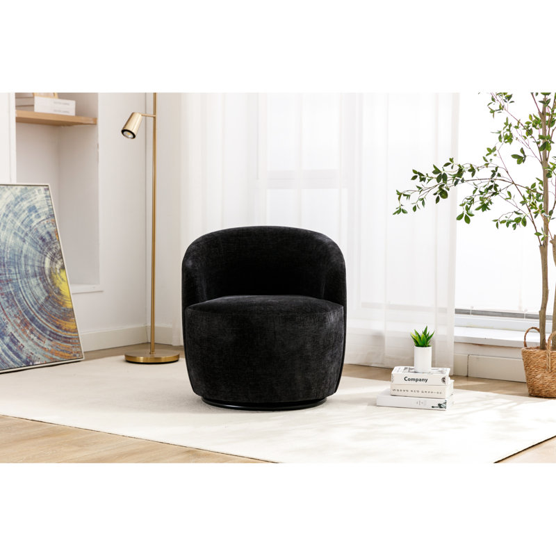 Fauteuil pivotant 360 ° en chenille avec revêtement en tissu doux et ergonomique pour la maison