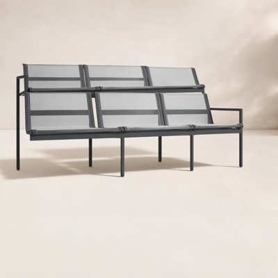 Skiff 82'' Wide Straight Powder Coated Aluminum Patio Sofa