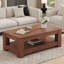 Une table basse moderne et pratique en noyer. La table basse à double couche est fabriquée en panneau de fibres à densité moyenne. Convient au salon, à la chambre à coucher et au bureau