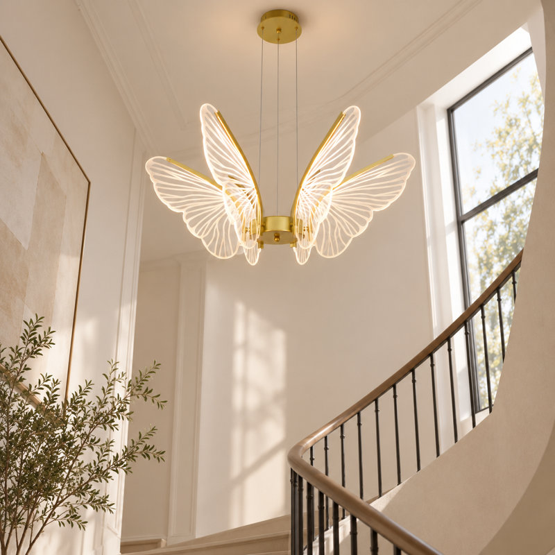 Lustre papillon moderne avec lumière DEL