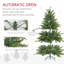 HOMCOM Artificial Christmas Tree Metal Base Hinged-1525822520