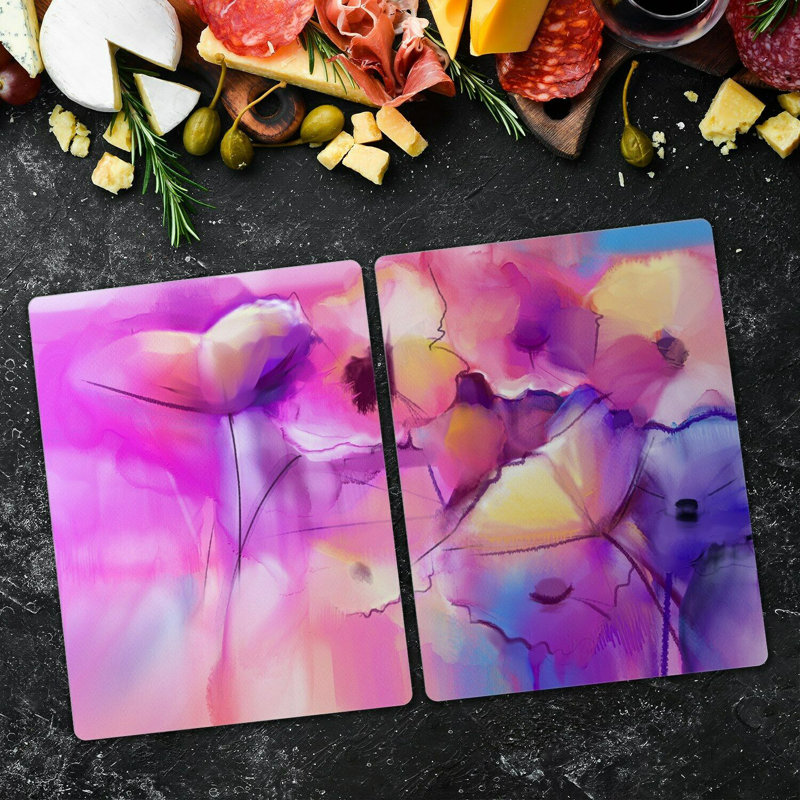 Mandar Abstract Colorful Flowers Chopping Board, 30cm L x 52cm W