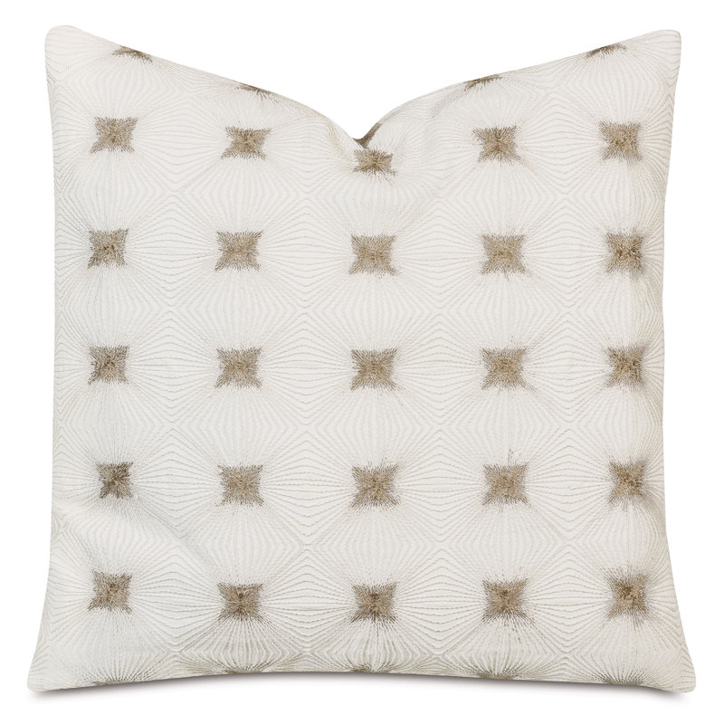 Embroidered Linen Reversible Throw Pillow