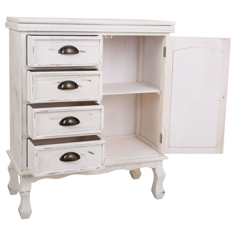 Custer 65cm W 4 - Drawer Chest of Drawers, Antique White