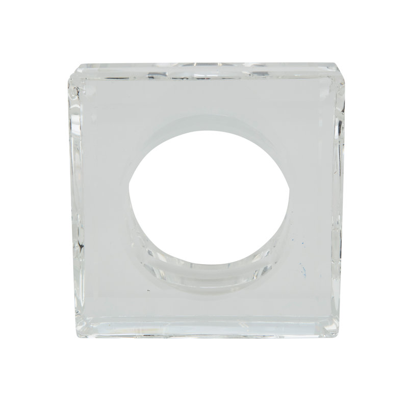 Clear Crystal Square Napkin Ring Set of Four